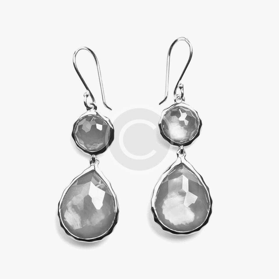 Bezel Diamond Dangle Earrings